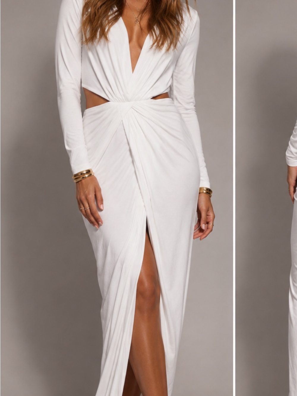 Hip high slit dress
